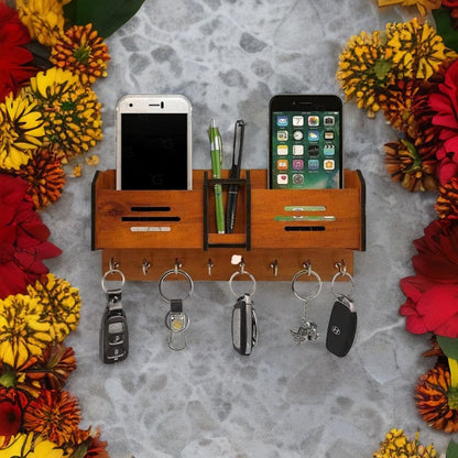 Beautiful Wooden Mobile And Key Holder 😍 Best Decoration And Mobile Safety Product now Best Offer Two (2) in 1100  PKR , 15% Off